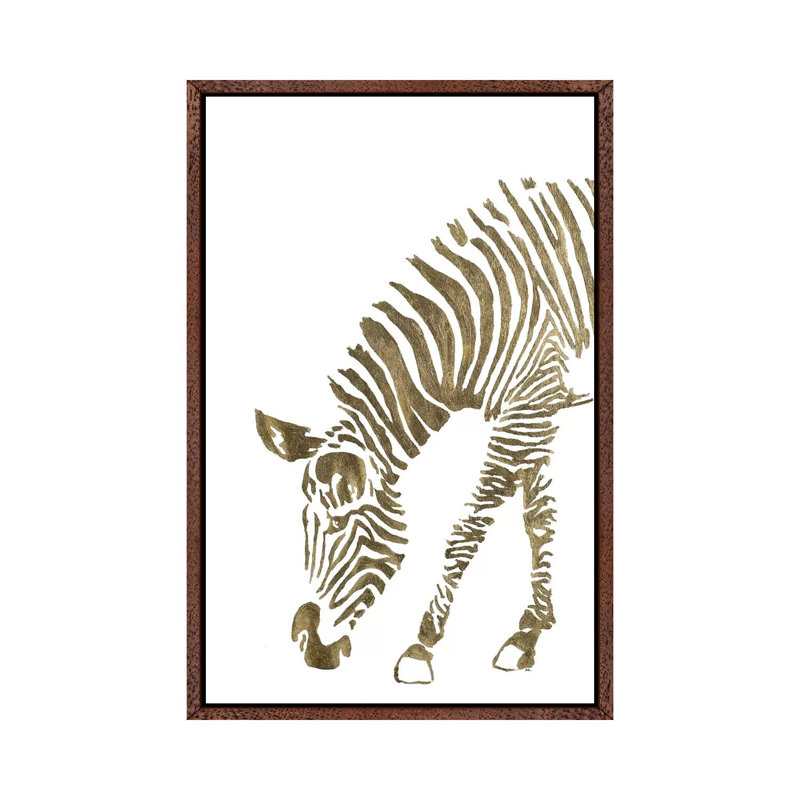 Gold Zebra by Patricia Pinto - Gallery-Wrapped Canvas Giclée on Canvas, Classic Wood Floater Frame, 101.6 cm H x 66.04 cm W
