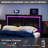 Jorelus LED Upholstered Headboard with 2 USB Ports, Adjustable Height - Faux Leather Headboard-1347939133