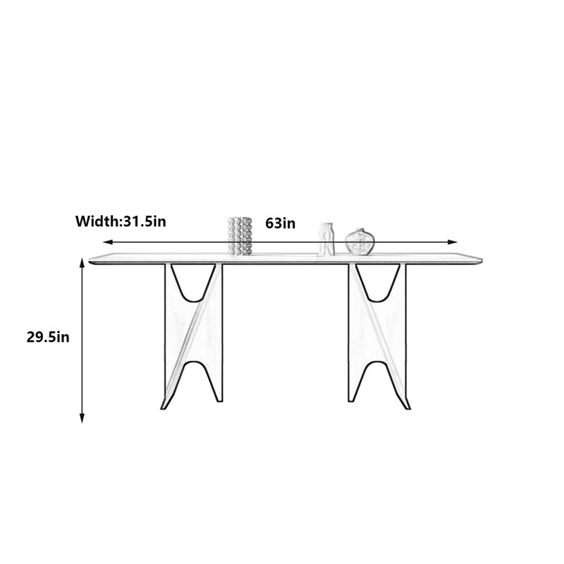 Table de salle à manger French Vintage, H 29,5 po x L 63 po x l 31,5 po