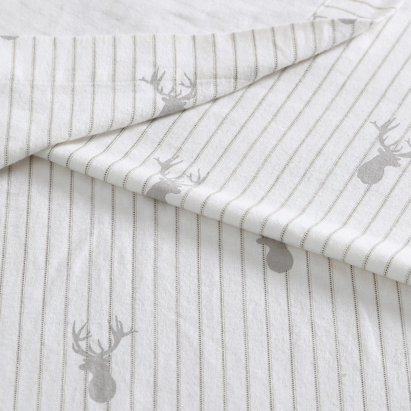 Gray Deer Lodge Queen Cotton Flannel Sheet Set
