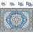 8x10 Blue Machine Washable Faux-Wool Vintage Floral Indoor Area Rug-1310997713-1328759843