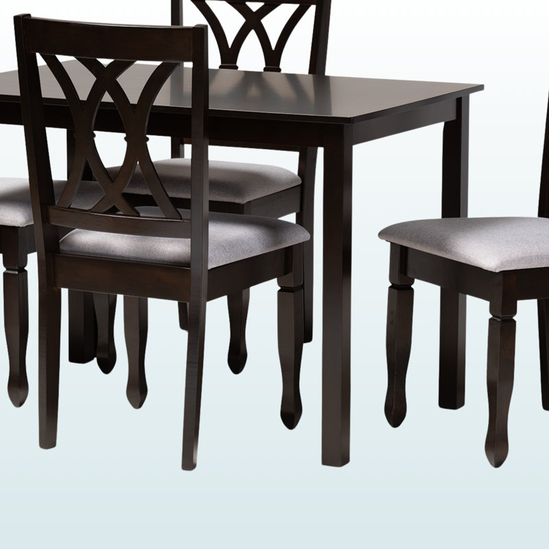 Sessums Dining Set, Gray/Espresso, 5 Pieces: Table, 4 Chairs