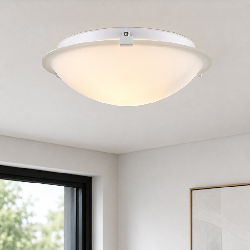 Braydon Glass Flush Mount, White