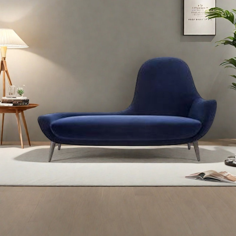 Fauteuil inclinable léger en flanelle de luxe, Marine, Orienté à droite