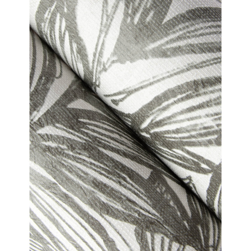 Rhythmic Taupe Leaf Wallpaper, Black