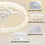 Ventilateur de plafond encastré blanc l 13 po avec lumière, télécommande et 6 vitesses, à intensité variable pour la chambre à coucher et les espaces de vie-2111781680-2111781695