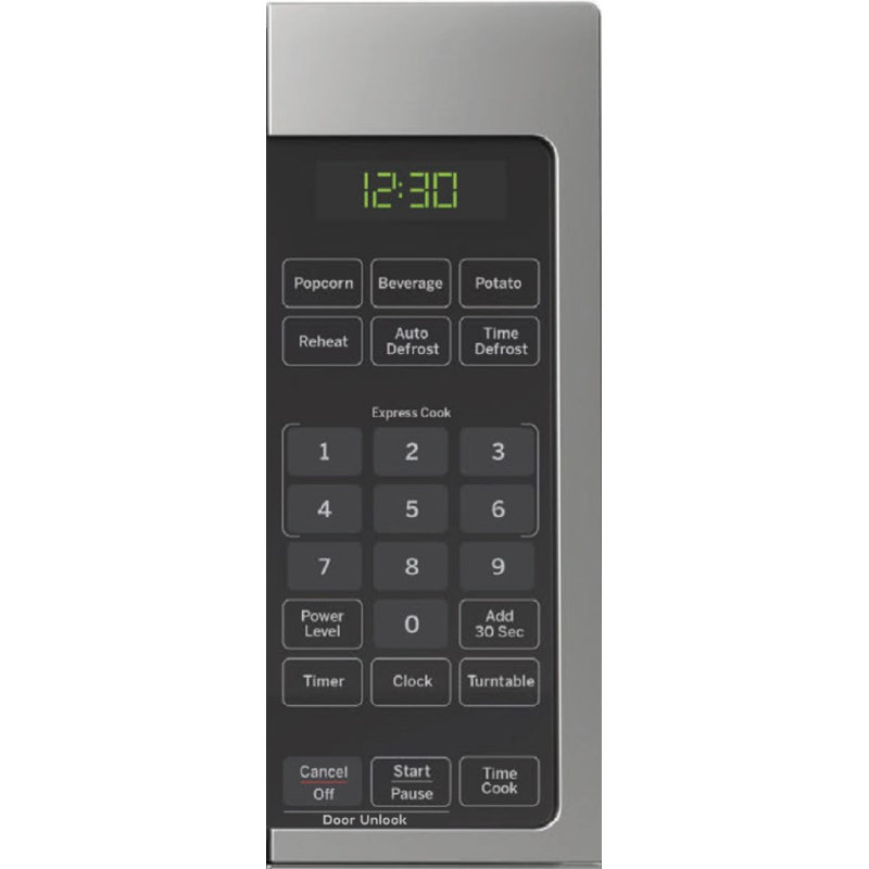 GE 0.7 Cu. Ft. Spacemaker Countertop Microwave Oven, Stainless Steel;Black
