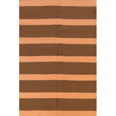 Tapis oriental rayé kilim moderne tissé à la main 6 x 9