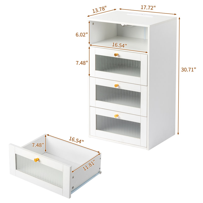 White Nightstand With USB