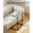 C-Shaped Side Table, C-Table For Sofa, End Table With Metal Frame, Large Surface Couch Table For Living Room, Bedroom, And Home Office, Rustic Design-2097990599