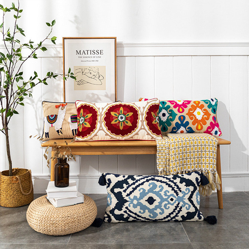 Floral Linen Pillow Cover