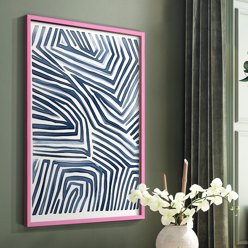 «Abstract CCVII», reproduction encadrée - prête à être accrochée - fabriquée aux États-Unis, Rose, H 29 po x l 23 po