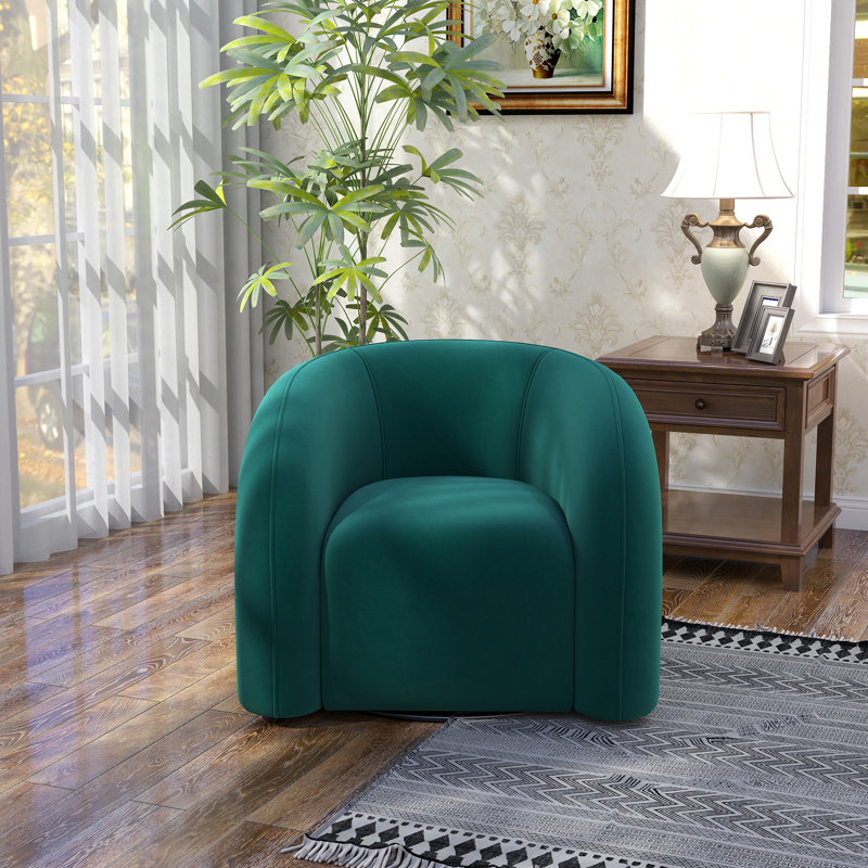 Bricyn Swivel Barrel Chair, Teal