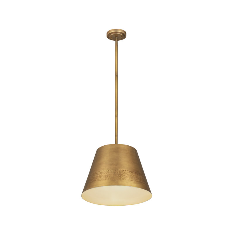 Aire 1 - Light Single Pendant, Rubbed Brass, 13.5" H x 18" W x 18" D