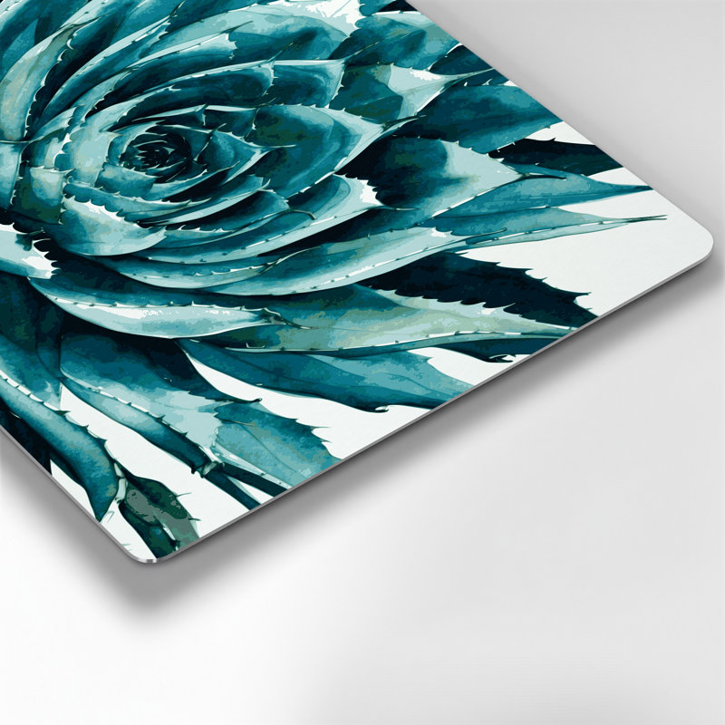 Art mural en métal vert botanique agave, H 132 po x l 168 po x P 0,05 po