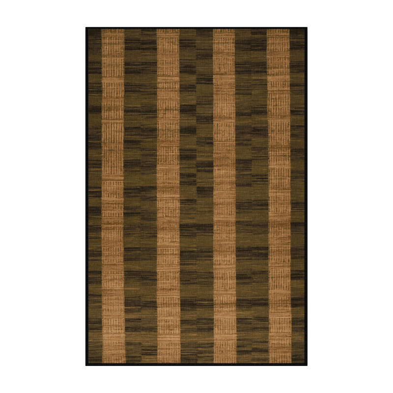 Tapis brun à carreaux lavable à la machine, Rectangle 2 pi x 3 pi