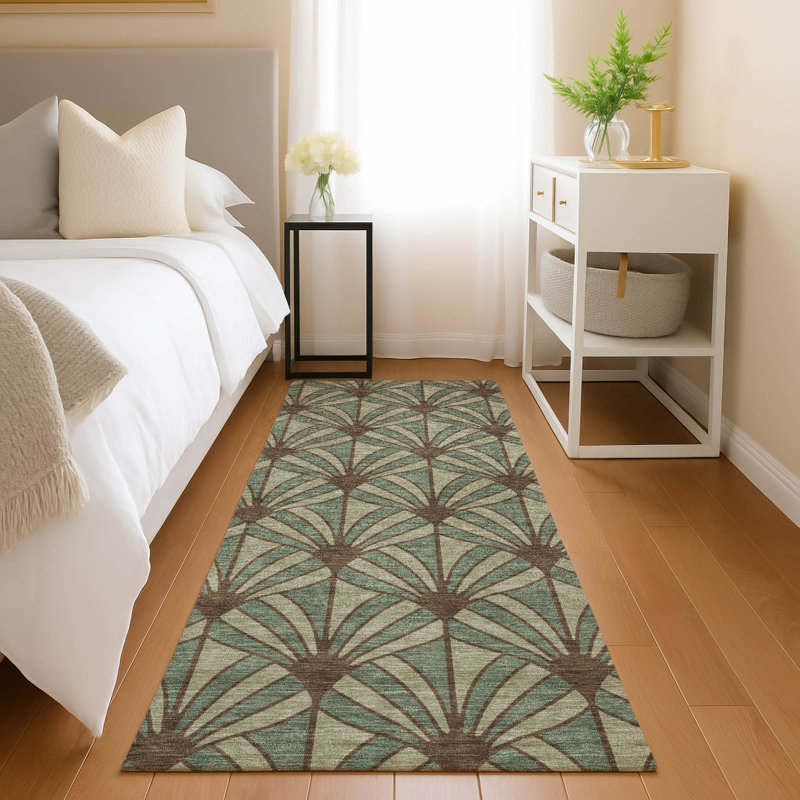 Machine Washable Indoor/Outdoor Lipman ACN2426 Mid-Century Modern Rug, Runner 2'3" x 7'6"