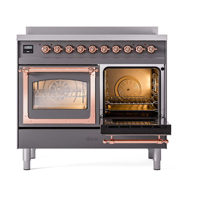 ILVE Nostalgie II Noblesse 40 in Induction Range, Graphite Matte/Copper