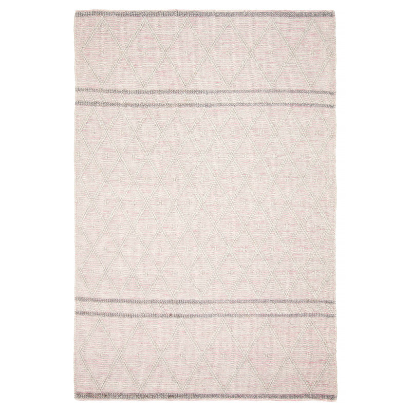 Tapis rectangulaire en laine nouvel âge Aristi de conception unique 6 pi x 9 pi Ivoire