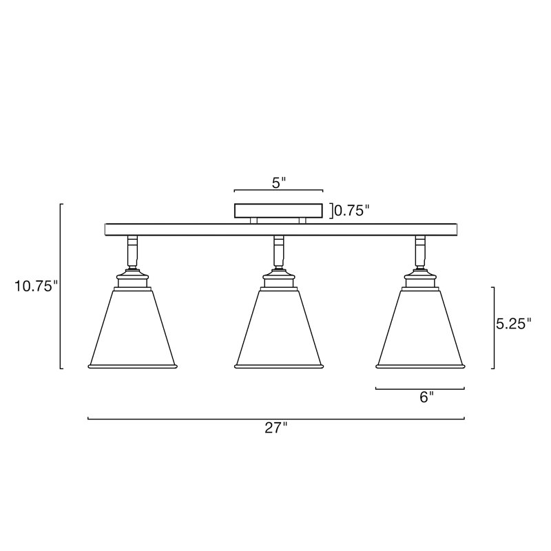 Ellis 27'' 3 -Light Fixed Track Track Kit with Dimmable and Adjustable Head