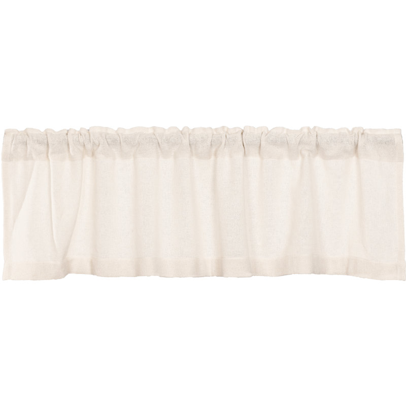 Roxane Cotton Tailored Window Valance, 60" W x 16" L, Antique White