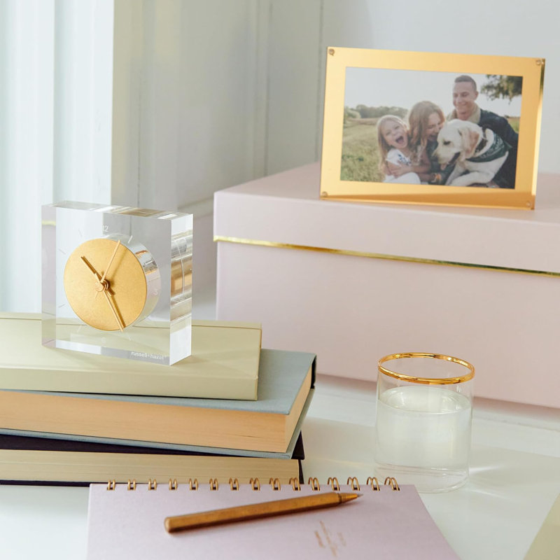 Acrylic And Gold Clock