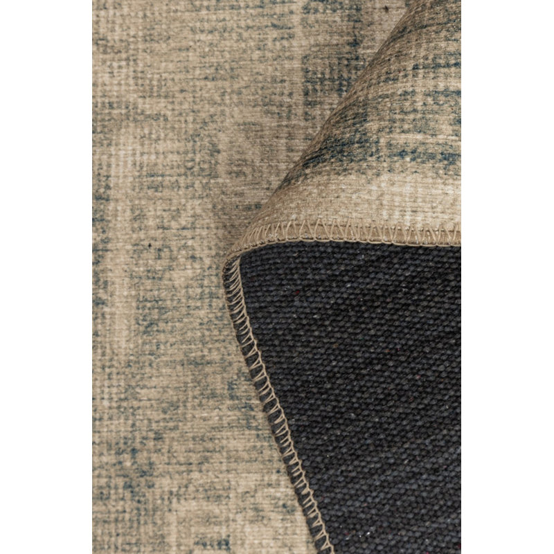 Tapis en chenille beige lavable Lucien, Rectangle 4 pi 8 po x 6 pi 3 po