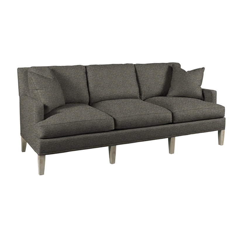 Audrey 87" Recessed Arm Sofa with Reversible Cushions, Baldwin Charcoal, 36" H x 87" W x 36" D