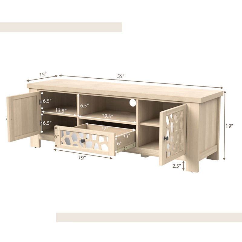 Unfinished TV Stand for TVs up to 60", Beige