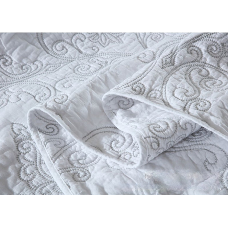 DBOZE Cotton Sateen Quilt, King/Cal King Quilt + 2 Standard Shams