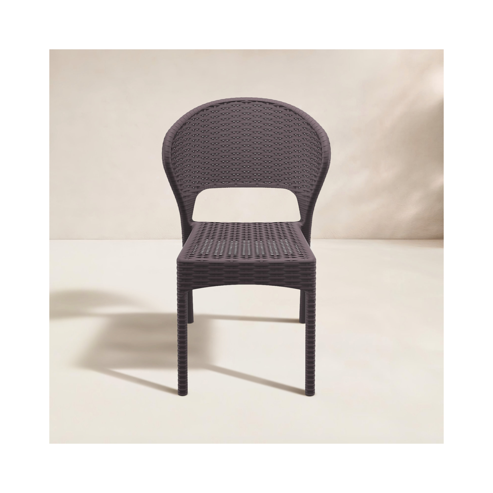 Coral Stacking Side Chair, Coffee Brown