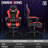 Bosmiller Ergonomic Reclining Gaming Chair with Linkage Armrests & Footrest, High-Back Racing Office Chair, Breathable PU Leather Computer Desk Chair with Lumbar Support, Red-1944027232