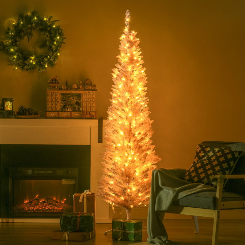 Sapin de Noël artificiel pré-illuminé avec lumières DEL blanc chaud, 6'