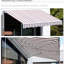 Auvent de patio rétractable 10 pi x 8 pi - Abri de soleil avec manivelle manuelle et toile d'eau, cadre en aluminium pour terrasse, balcon, cour, rayures café