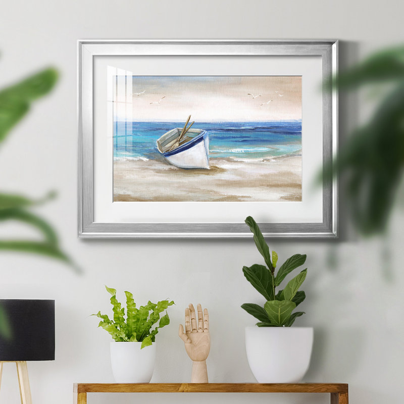 Shore Excasion - Peinture encadrée, Argent, H 30,5 po x l 42,5 po x P 1,5 po