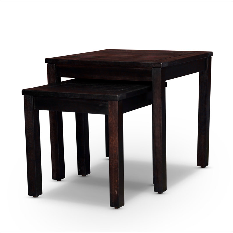 Ensemble de 2 tables gigognes en eucalyptus