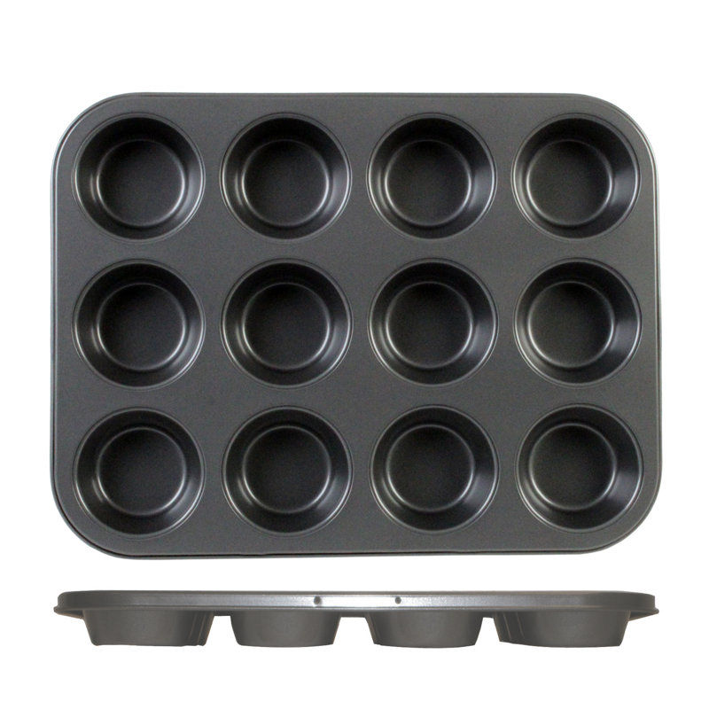 Thunder Group Inc. 12 Cup Non-Stick Steel Muffin Pan with Lid