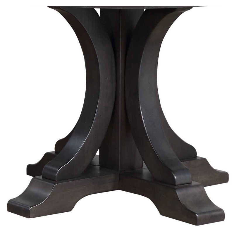 Fretwell 5 - Piece Extendable Rubberwood Solid Wood Dining Set, Gray Stone/ Black Stone