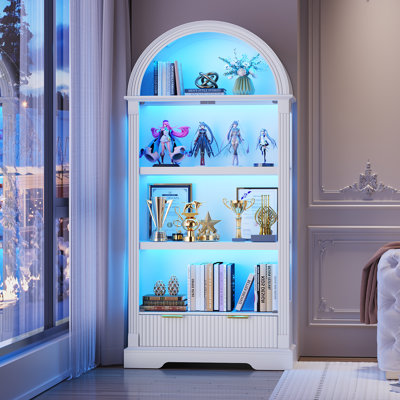 31.5 "W Colorful Led Arched Top Curio Cabinet by Wrought Studio