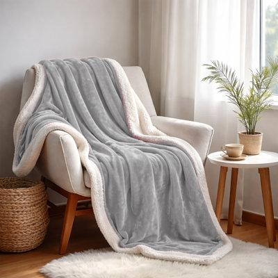 Sherpa Fleece Soft Plush Reversible Blanket