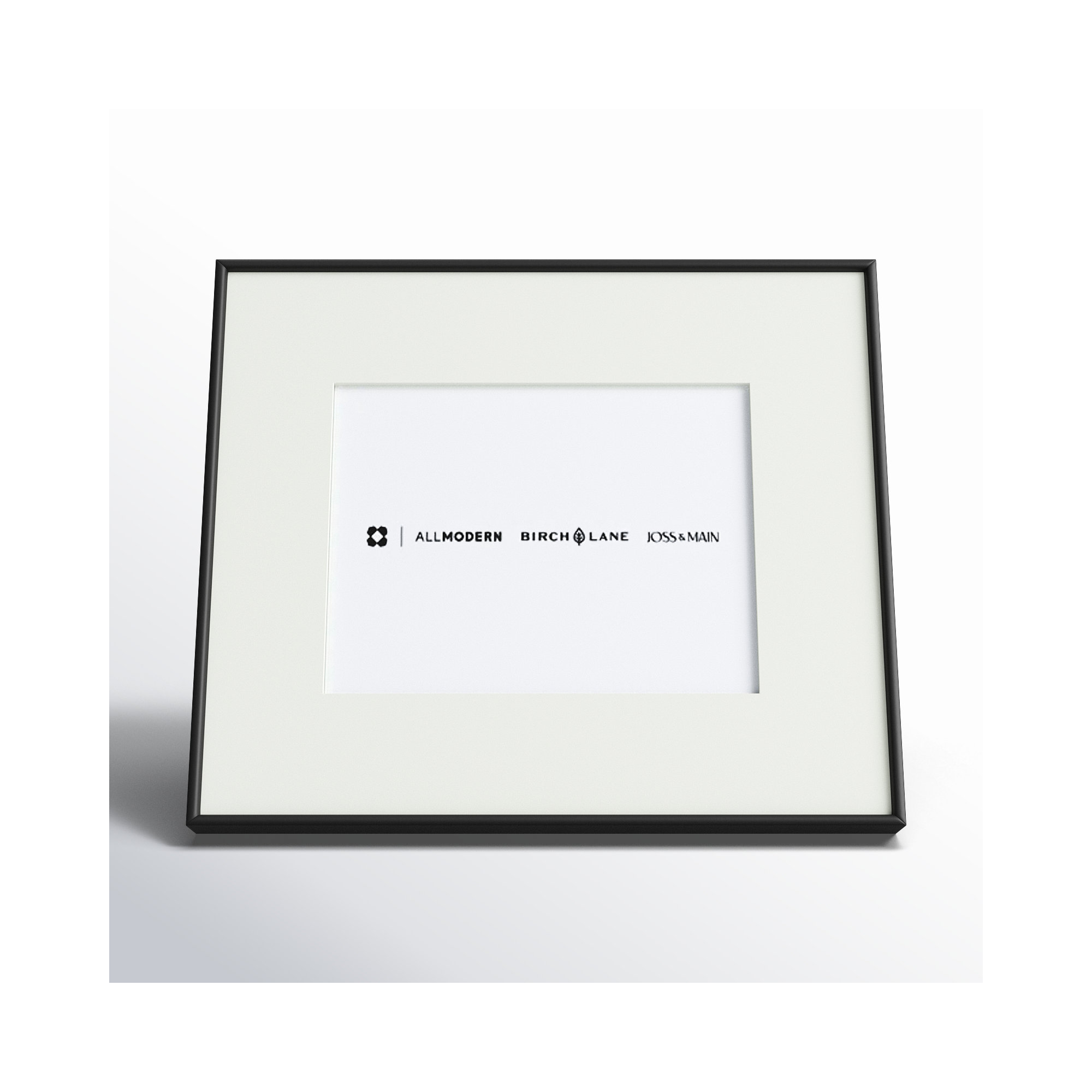 Feronia Metal Picture Frame with Mat, Black, 7" x 5"