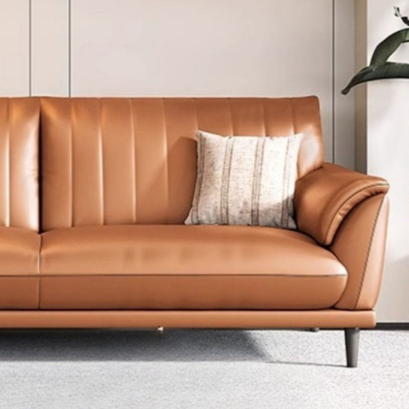 Canapé compact étroit droit, Orange-brun