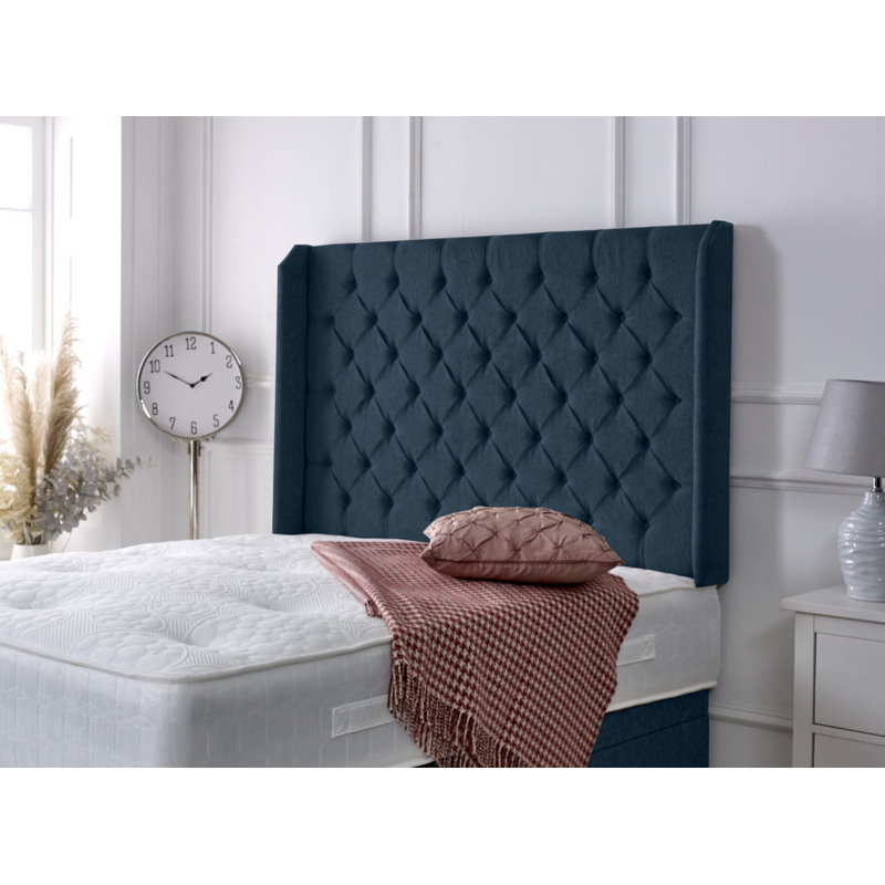 Upholstered Headboard, Blue Chenille, Single (3')