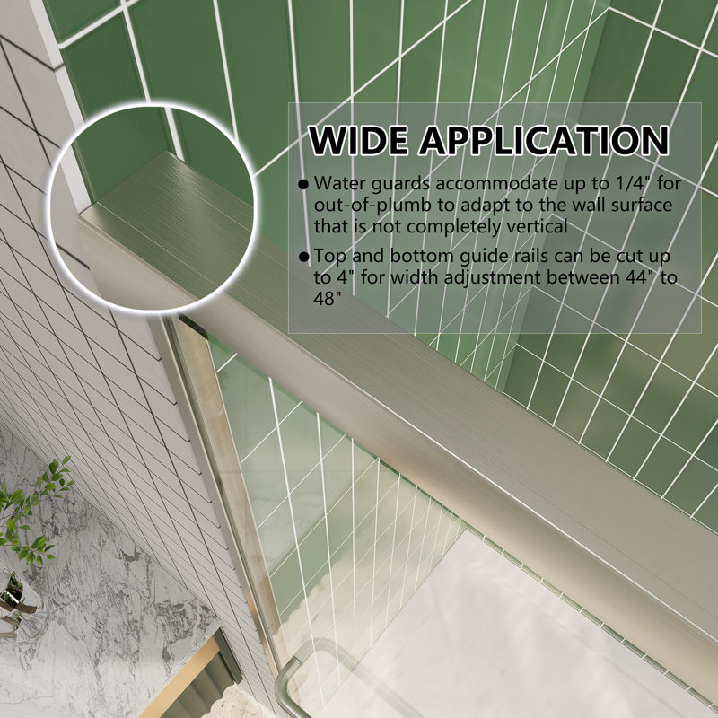 44'' - 48'' W x 72'' H Framed Sliding Shower Door, Nickel