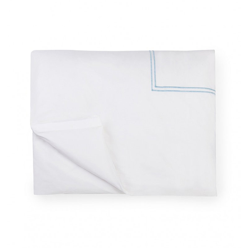 Grande Hotel Percale Duvet Cover, King Duvet Cover, White/Blue