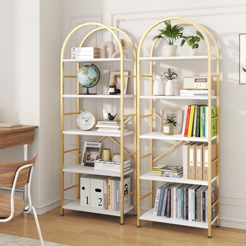  Étagère à livres H 67 po x l 23,6 po Sigourney, Doré