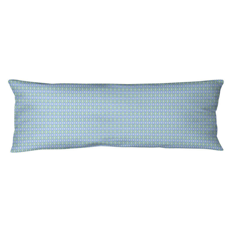 Coussin lombaire à losanges arrow, Bourre en polyester, Molleton moelleux, Bleu et pastel