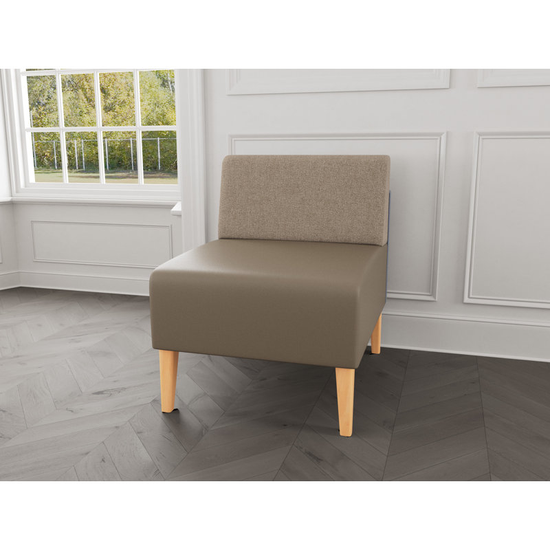 Chaise d'invité sans accoudoirs Luxe Lounge, Bois naturel, Archétype limon / Modena Farro