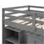 Lit mezzanine simple bas avec cabinet et bureau portatif à roulettes - gris-401190712