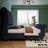 Tufted Wingback Velvet Platform Bed with Nailhead Trim, Curved Sleigh Design, Queen Size-624206261